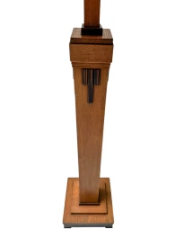 Art Deco Modernist Floor Lamp with Shantung Silk Shade, 1920s